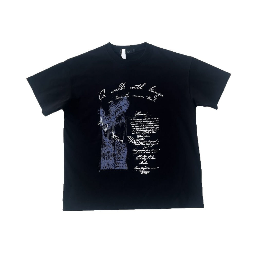 Streetwear Eua t shirt Solona "Magic Contract" printed boxy short wide heavy vintage short sleeve t-shirt