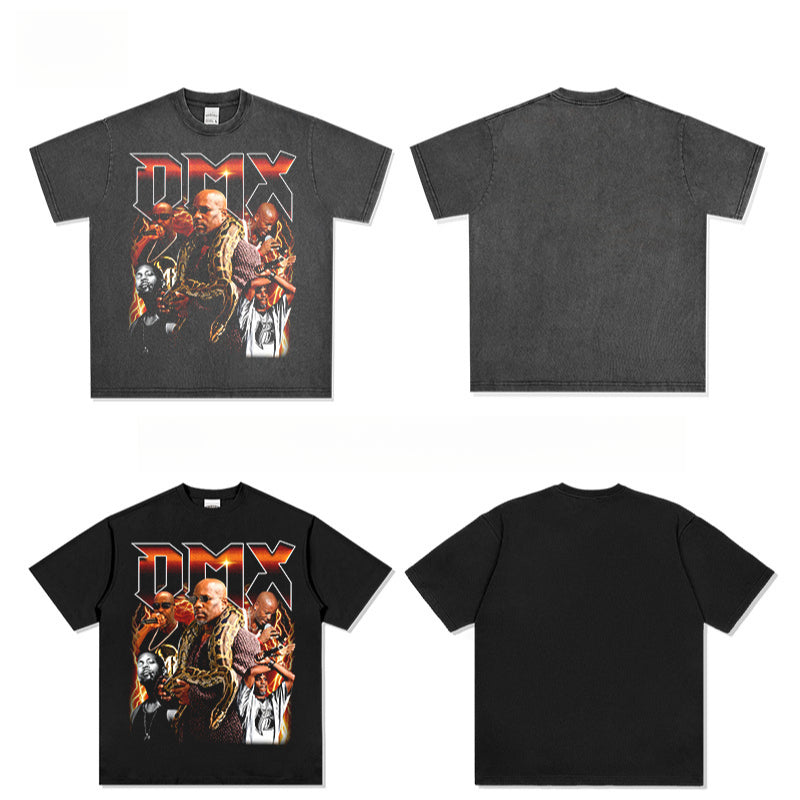 Outfit streetwear vintage hip hop DMX Earl Simmons print short sleeve t-shirt