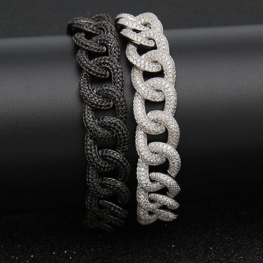 Bracelet Copper with Zircon Cuban Bracelet Hip Hop ins Spectrum St. Valentine's
