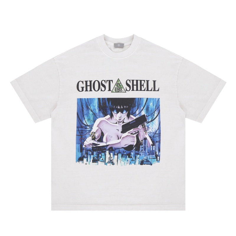 Vintage 90s Hip Hop Clothing Summer Ghost Shell 90s Short Sleeve T-Shirt