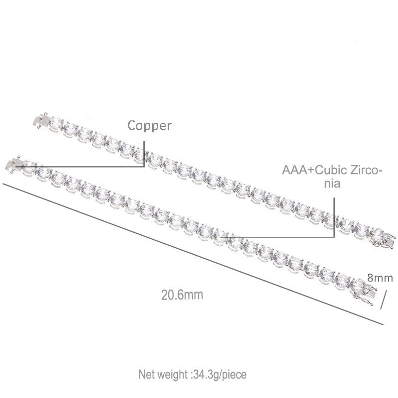 Bracelet Tennis Chain Zircon Coarse Bracelet