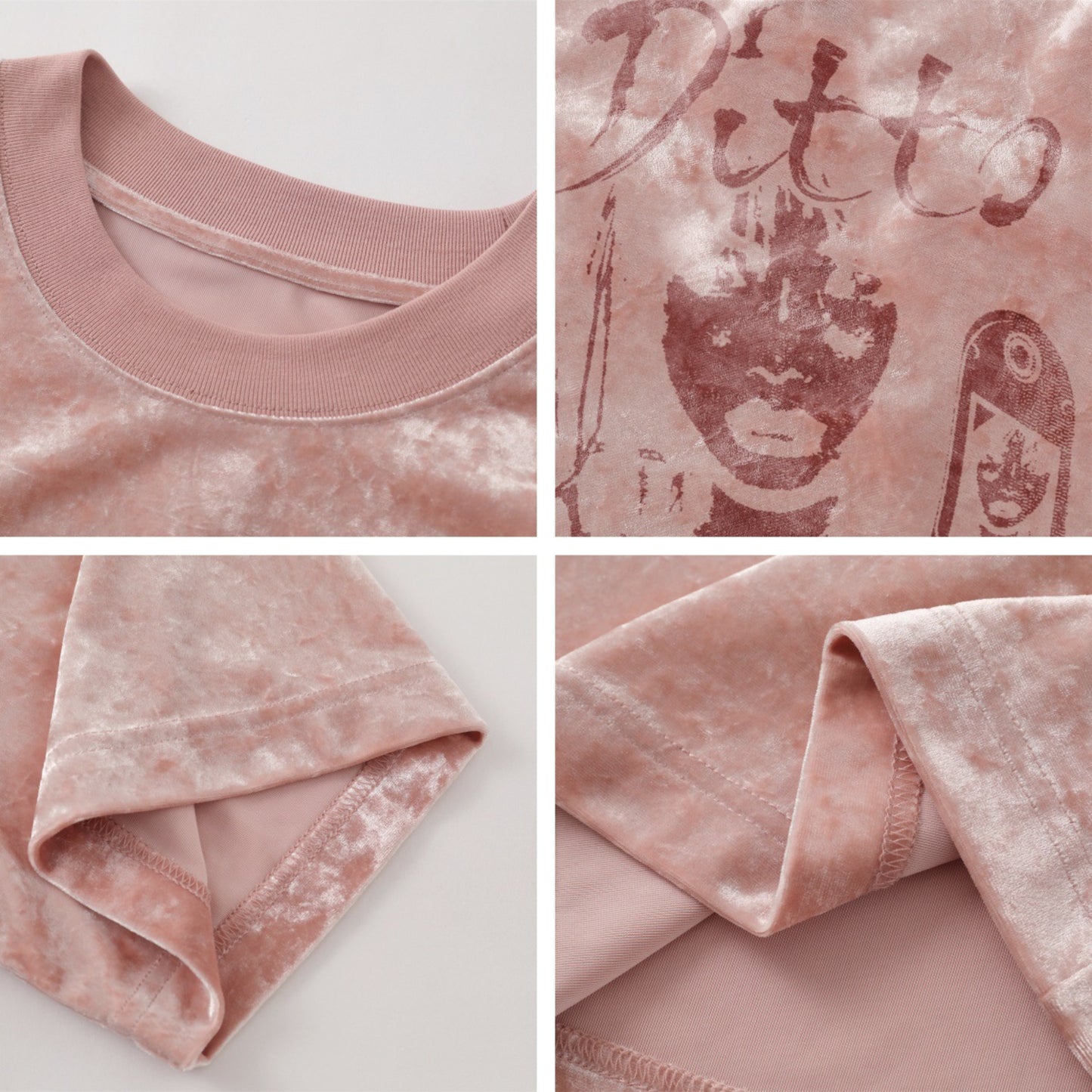 Distorted vintage short-sleeved t-shirt summer loose casual top