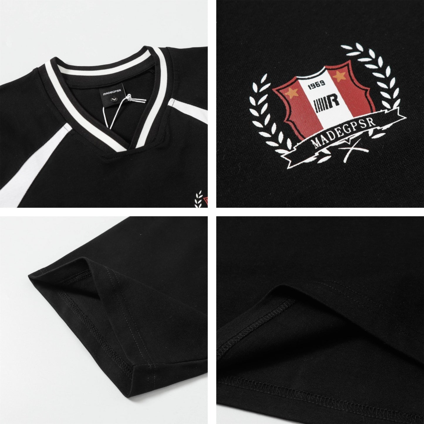 Vintage tarz t shirt vintage letter print v-neck short sleeve t-shirt
