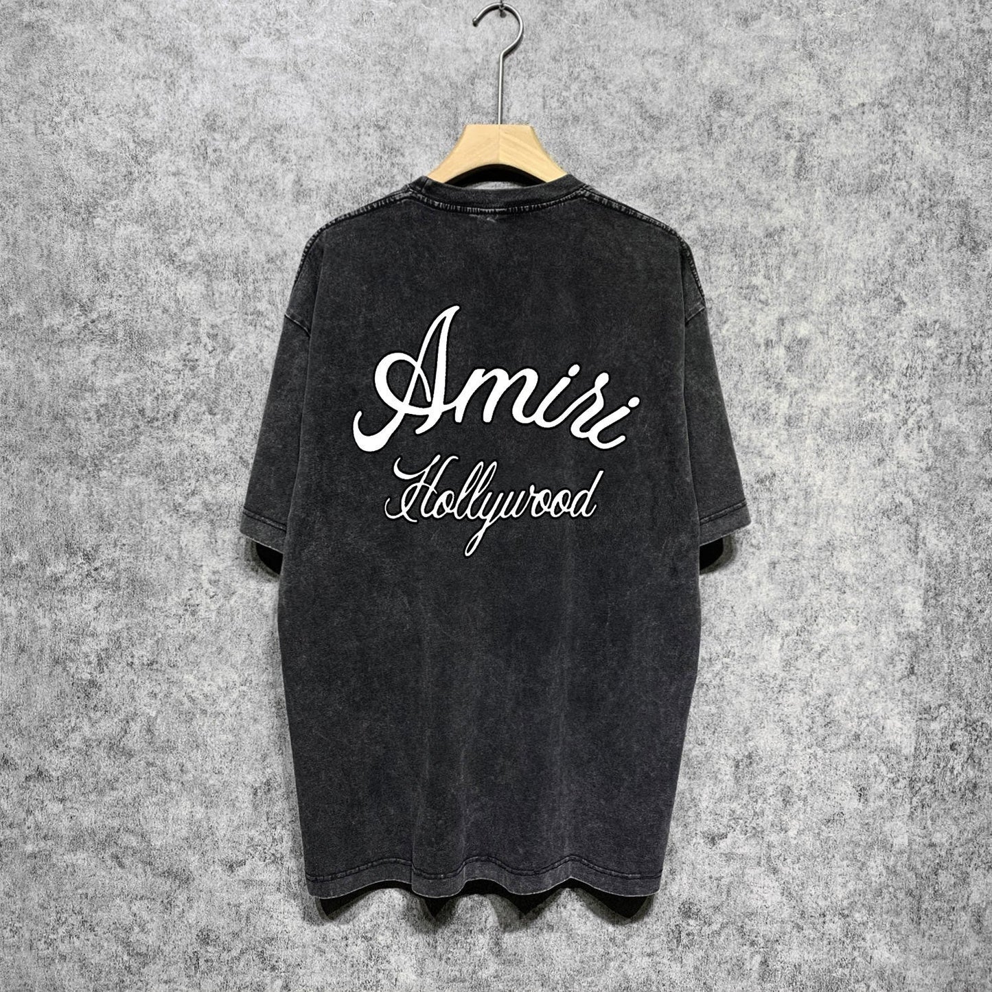 Amiri washed t-shirt letter padded printing short sleeves