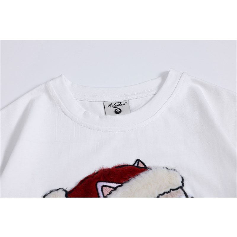 Camisetas streetwear Summer Vintage Pussy Casual Loose Short Sleeve T-Shirt