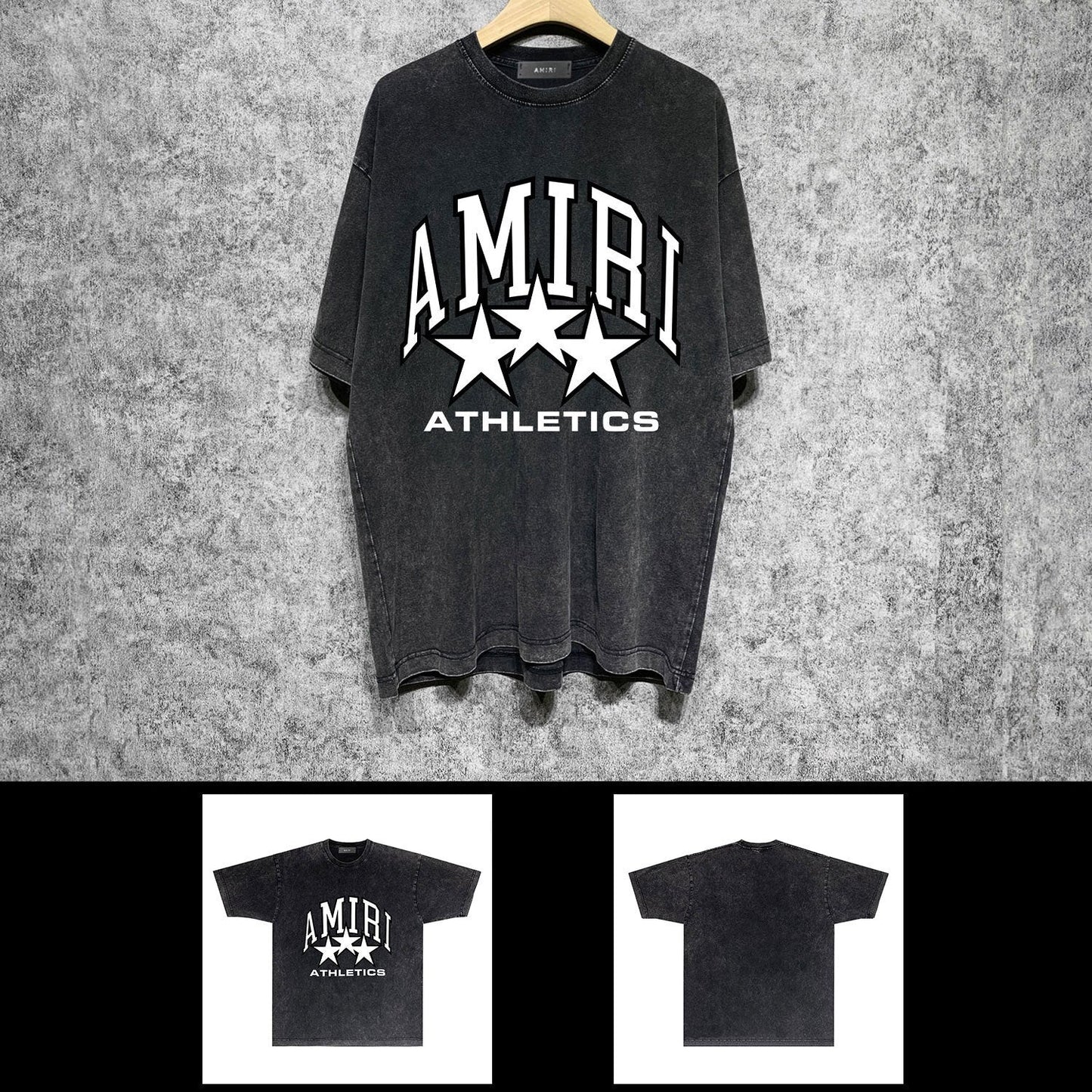 Amiri washed t-shirt stroke five-pointed star short sleeves