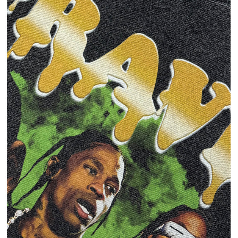Streetwear masculino vintage hip hop Travis Scott Travis print short sleeve t-shirt