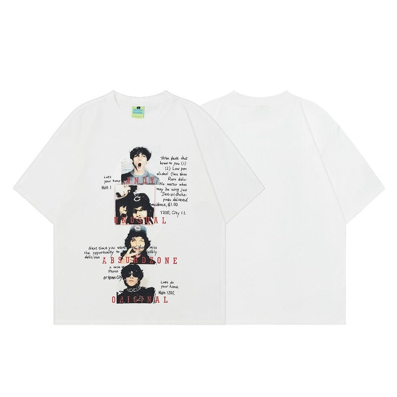 90s West Coast Hip Hop Fashion T-Shirts Vintage Character Photo Cover Loose Short Sleeve T-Shirt