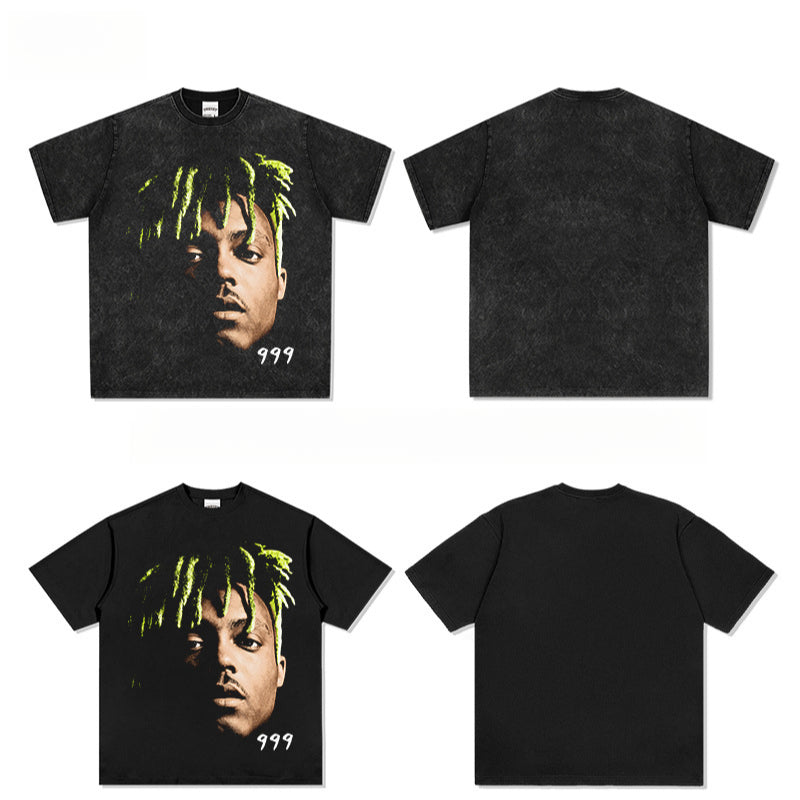 Marcas streetwear usa hip hop Juice Wrld print short sleeve t-shirt