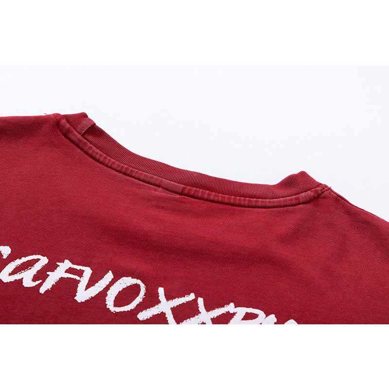 Vintage Tišö Rt alphabet print short-sleeved T-shirt summer oversize top