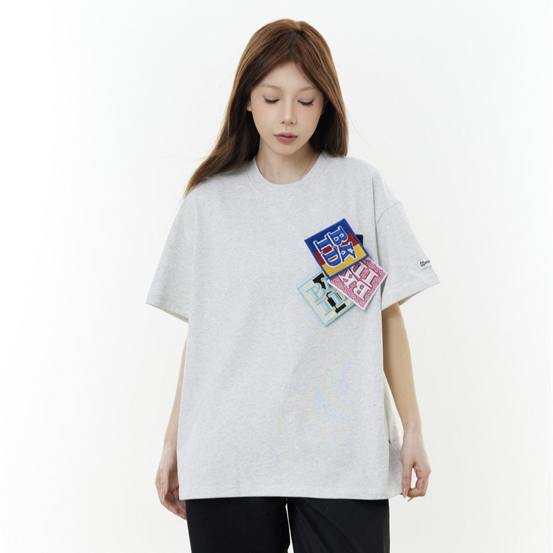 Camisas Retros Hip Hop Casual Loose Short Sleeve T-Shirt