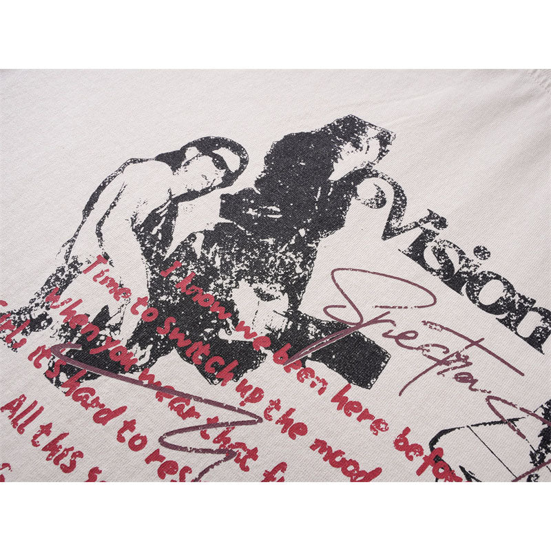 Casual Street Wear Summer Vintage Loose Short Sleeve T-Shirt