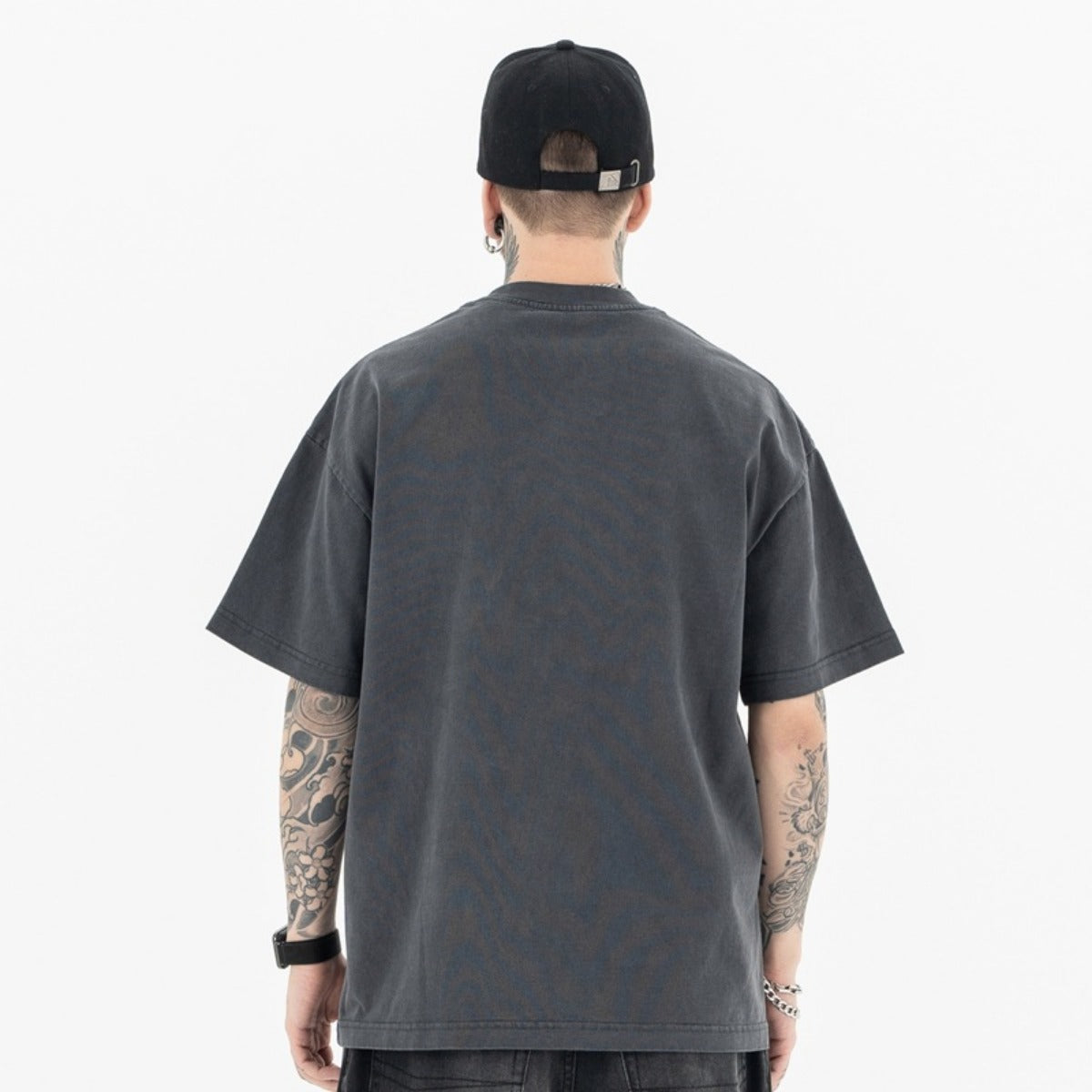 Vintage College Shirts Summer Wash Loose Casual Short Sleeve T-Shirt