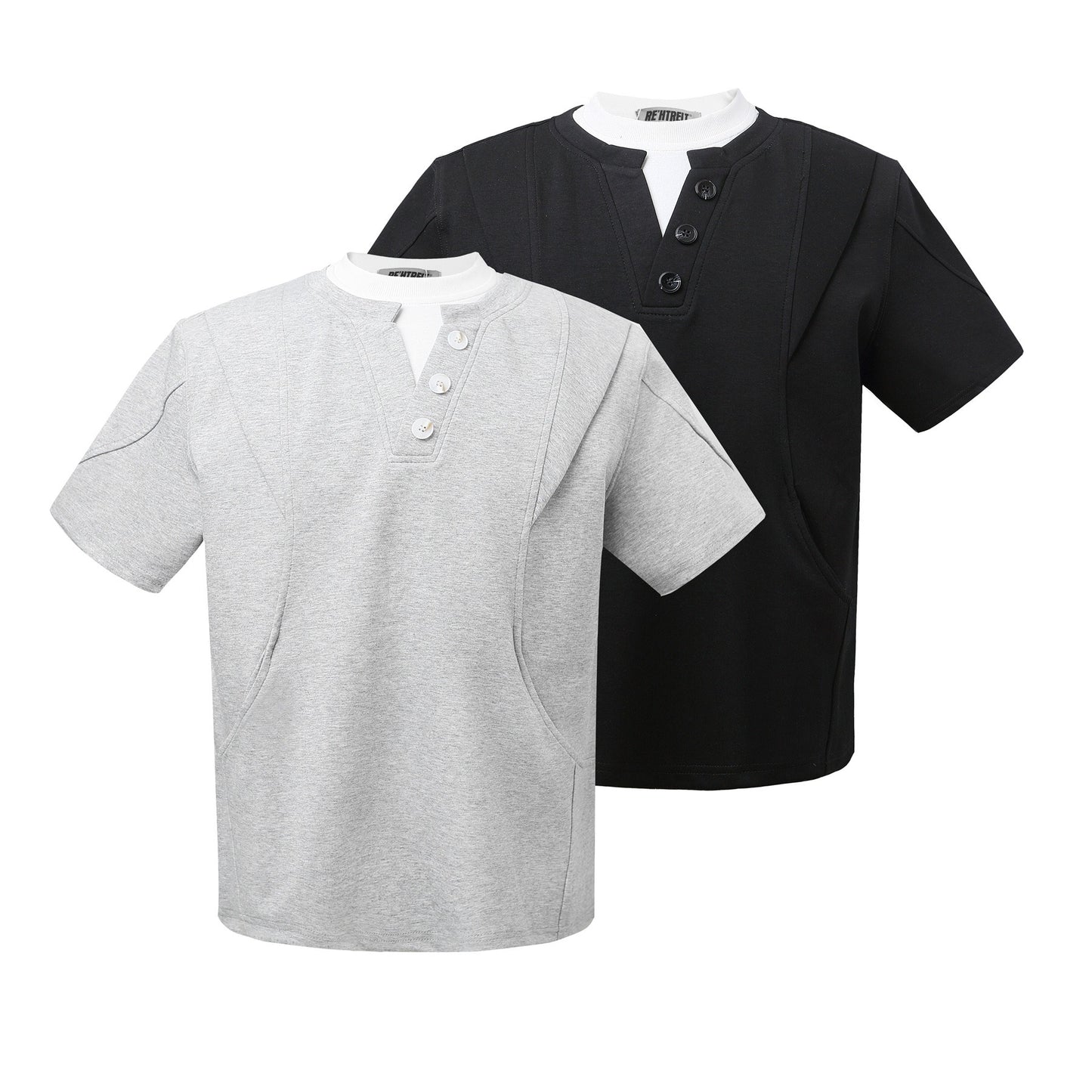 Unisex T-shirts fake two high-end space cotton T-shirts