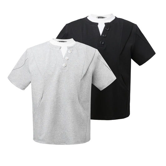 Unisex T-shirts fake two high-end space cotton T-shirts