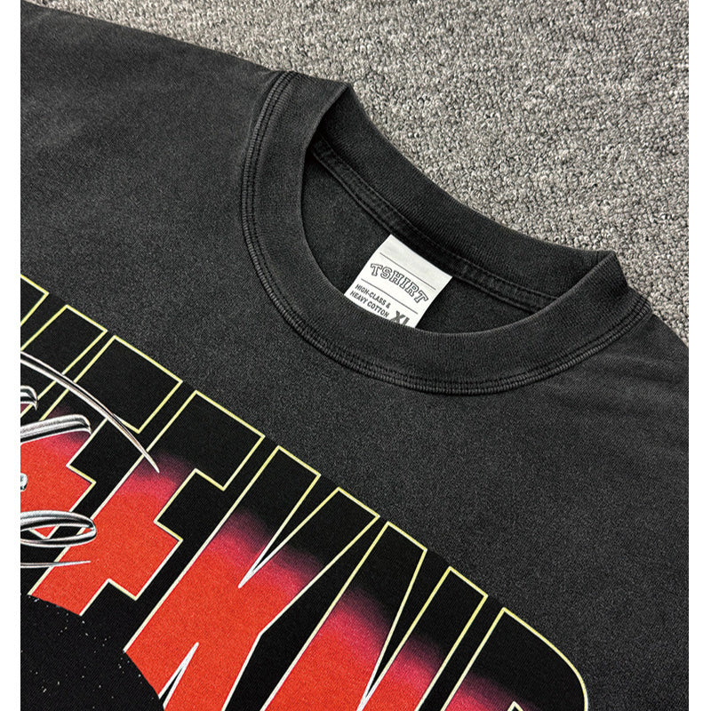 Marcas streetwear usa vintage hip hop Weeknd print short sleeve t-shirt