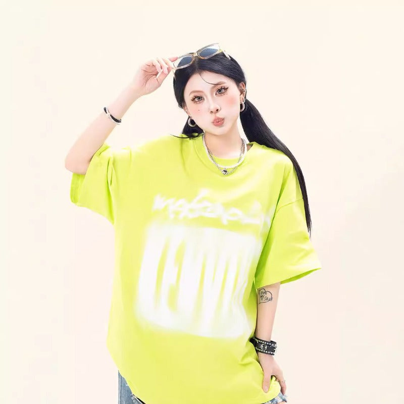 Marcas De Streetwear Vintage Alphabet Print Short Sleeve T-Shirt