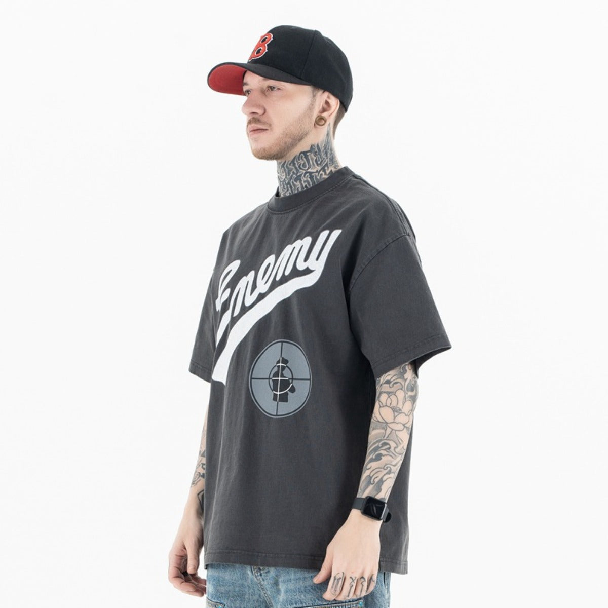 Vintage College Shirts Summer, Letter Print Short Sleeve T-Shirt