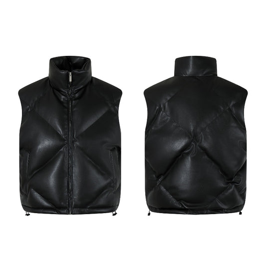 Unisex Down Jacket Vintage Cotton Jacket Leather Jacket Vest
