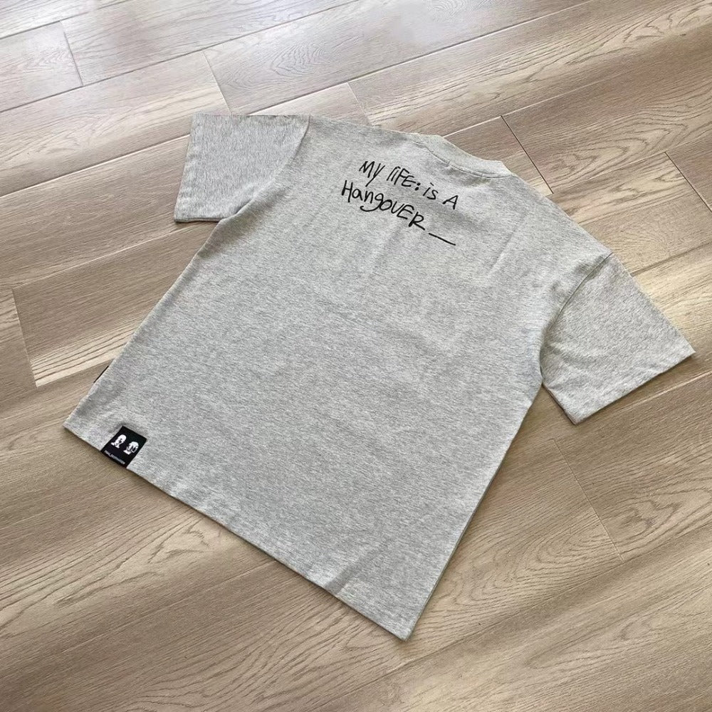 Streetwear Eua t shirt cotton cyberpunk print summer loose vintage couple top