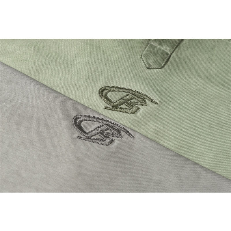 Stone Washed T shirt Vintage Washed Polo Shirt Lapel Short Sleeve Shirt