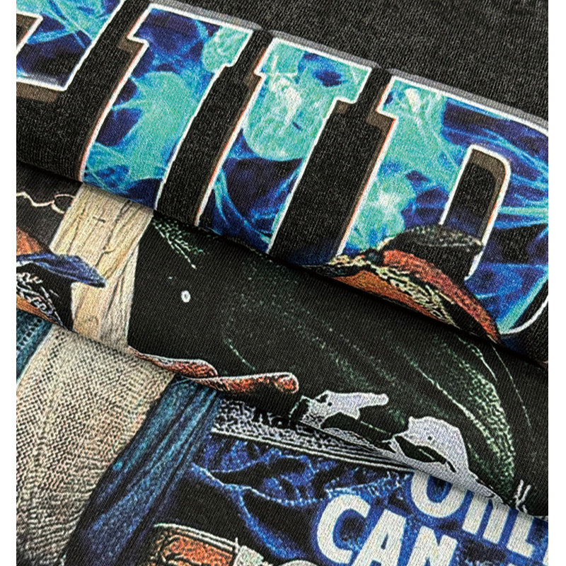 Outfit streetwear vintage hip hop tupac print short sleeve t-shirt
