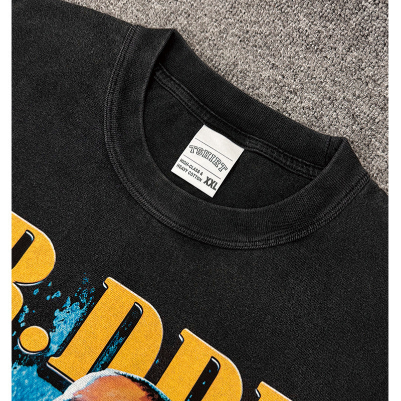 Outfit streetwear vintage hip hop DrDre print short sleeve t-shirt