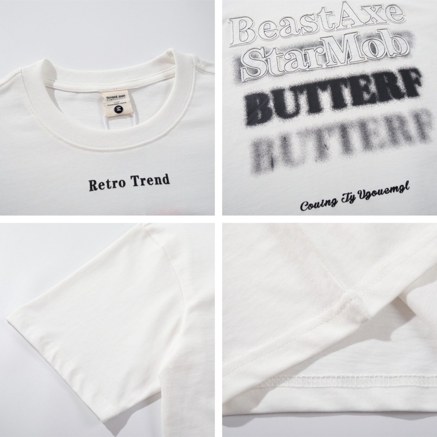 Distorted vintage short-sleeved t-shirt summer loose casual top