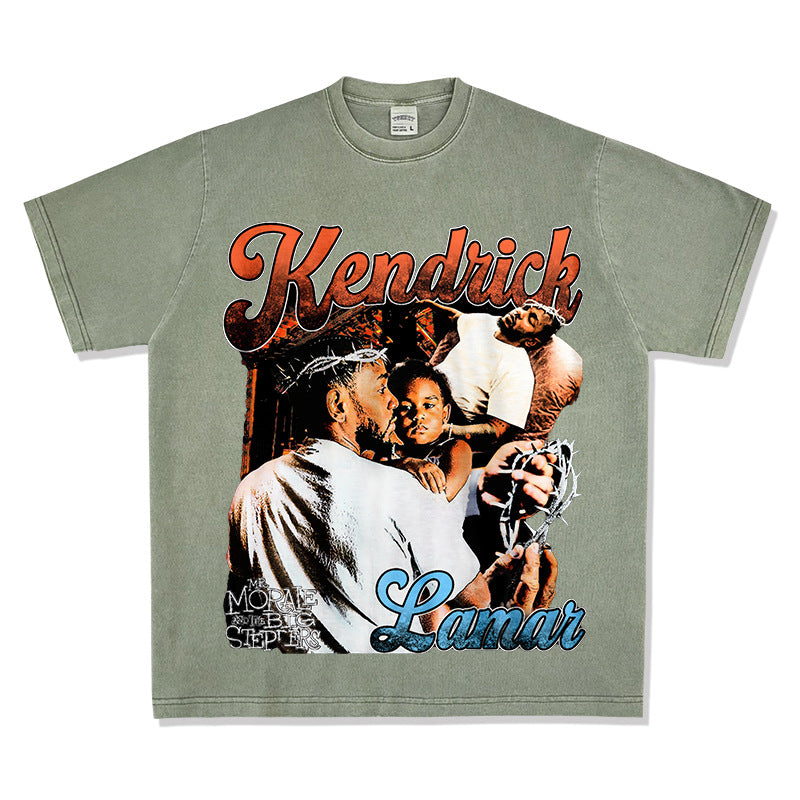 New york hip hop shop vintage hip hop kung fu kendrick print short sleeve t-shirt