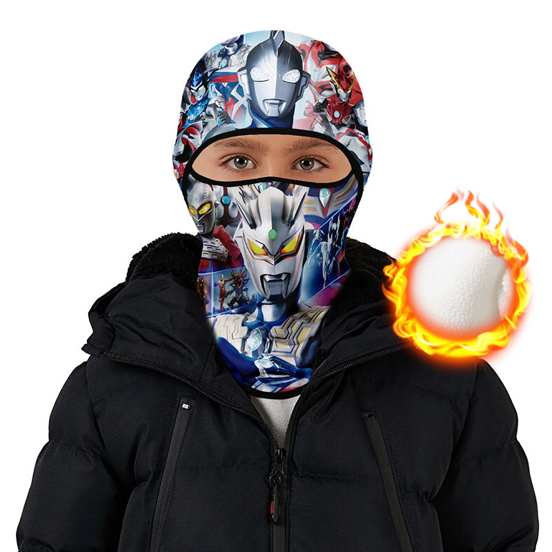 Cycling Windproof Hood Autumn and Winter Children's Fleece Warm Windproof Cold