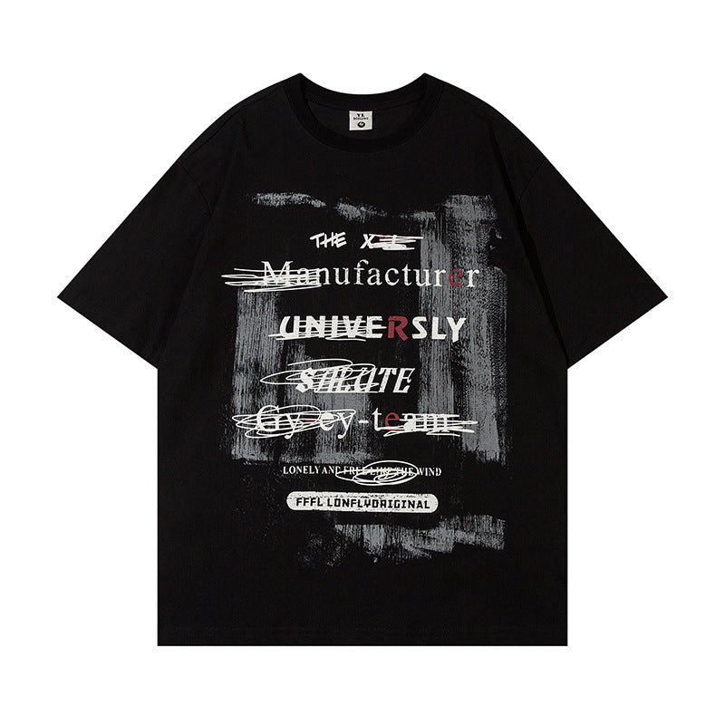 US drip outfits Summer Vintage Casual Loose Short Sleeve T-Shirts