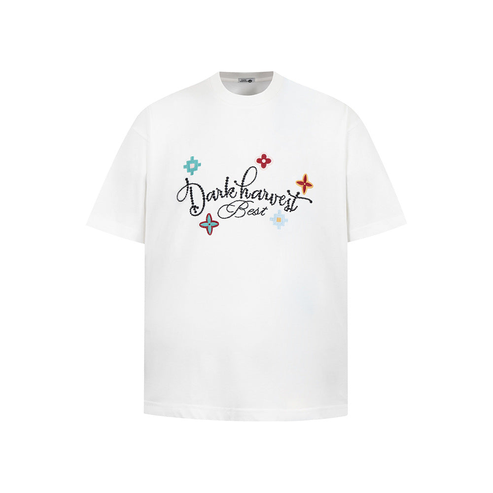 T shirt vintage usa short sleeve crew neck loose t-shirt top