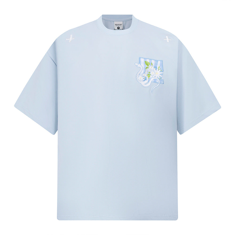 T shirt vintage usa vintage embroidered flower short sleeve t-shirt