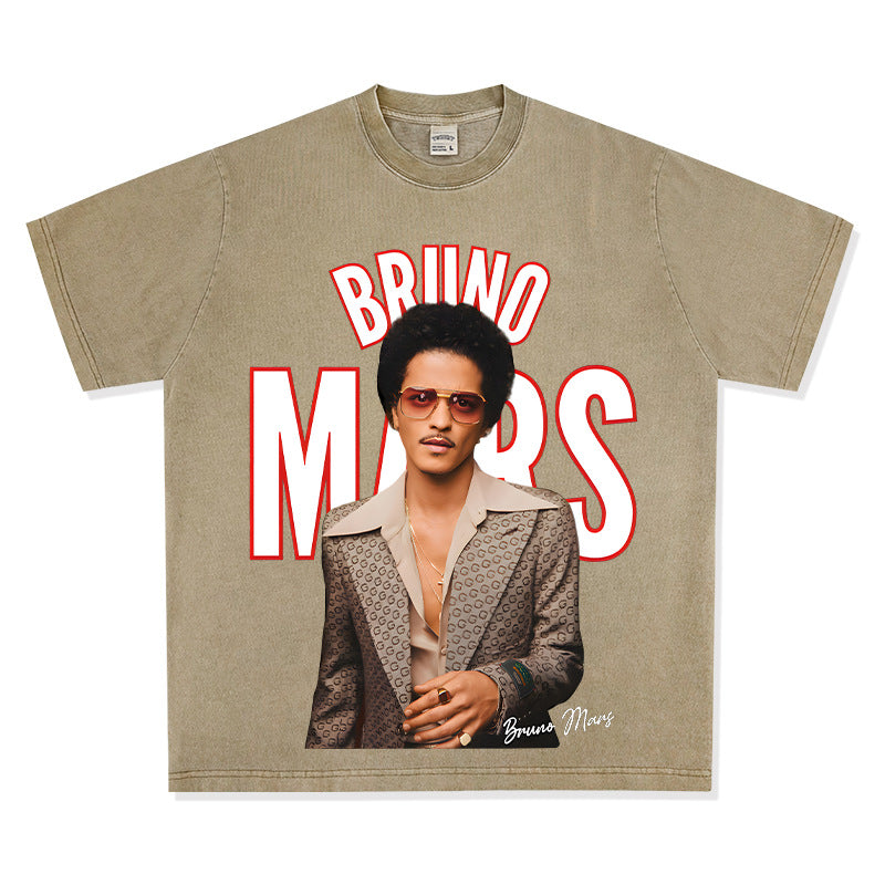 New york hip hop shop bruno mars print long sleeve short sleeve t-shirt