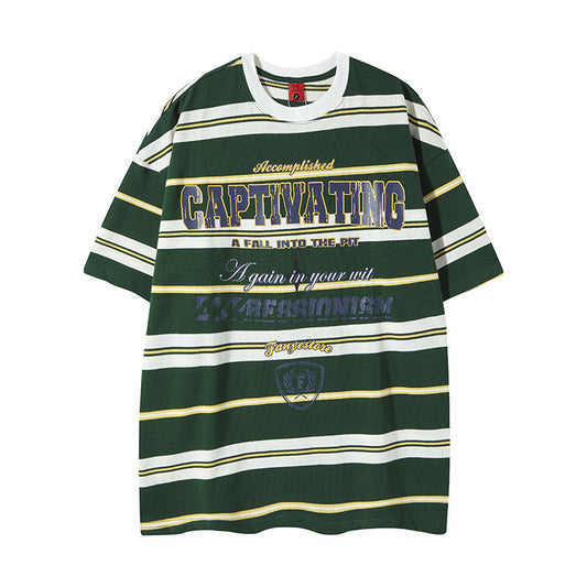 Y2K mens shirt short sleeve t-shirt loose casual
