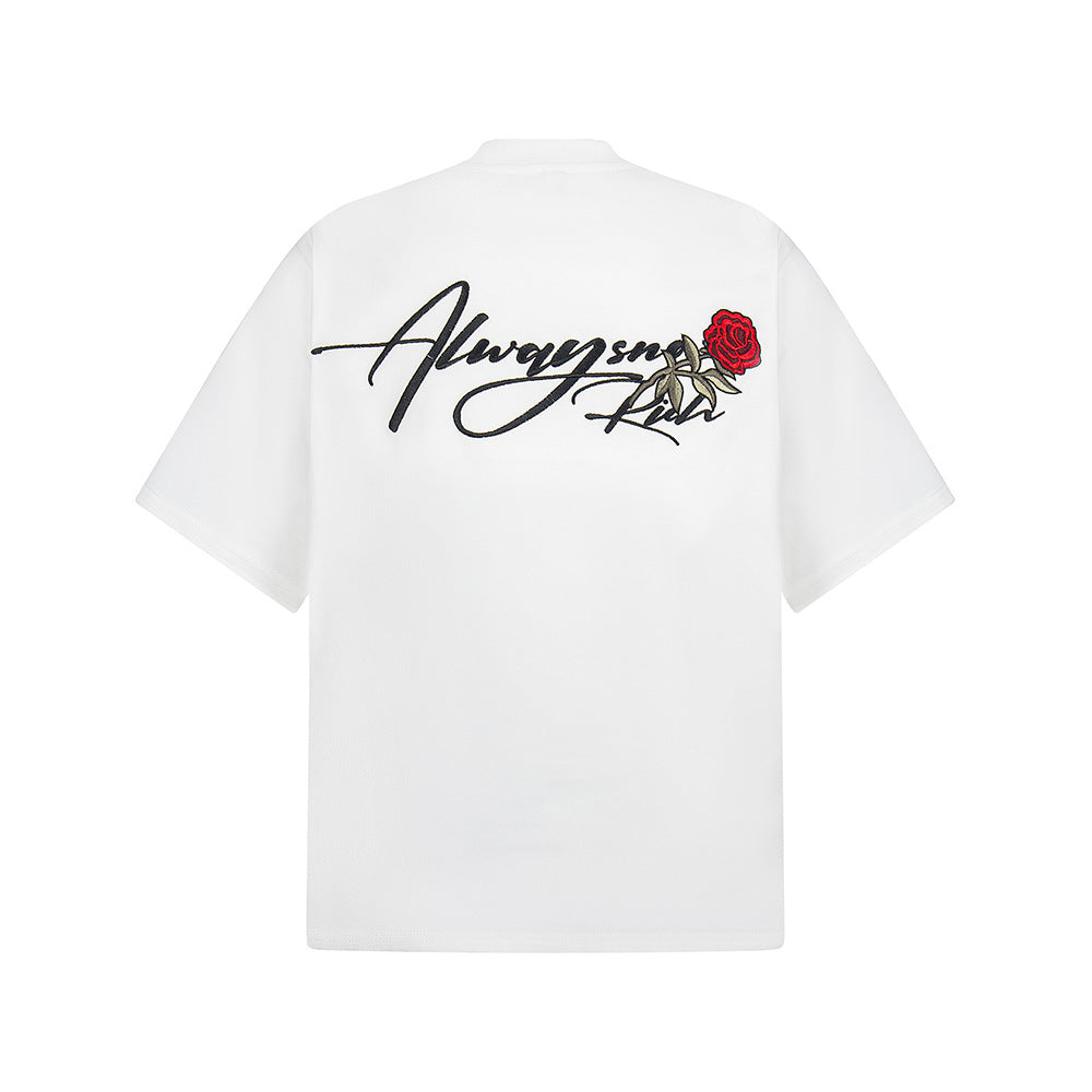 Hip Hop Clothes New York Vintage Short Sleeve T-Shirt Embroidery