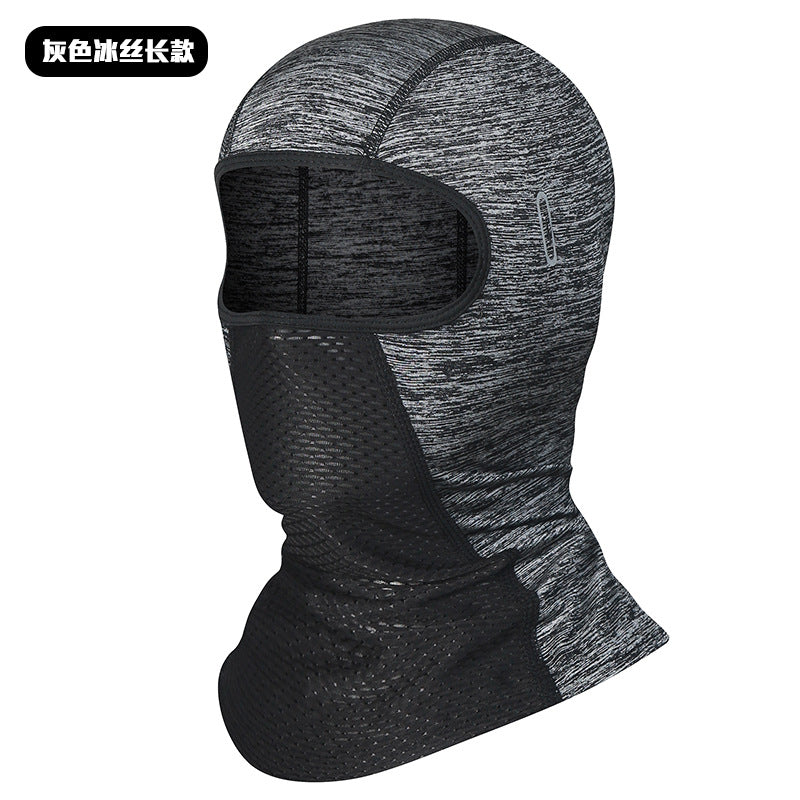 Cycling Windproof Hood Sunscreen UV Protection Full Face Ice Silk Fabric Men's and Women's Spring and Summer