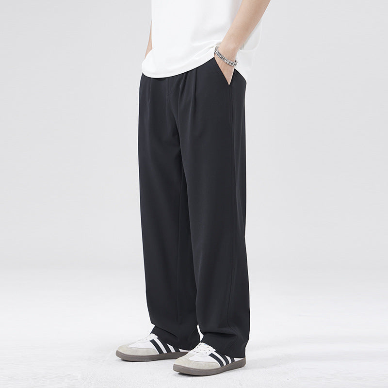 Men Casual Pants Spring/Summer Loose Straight Men's Wide Leg Pants