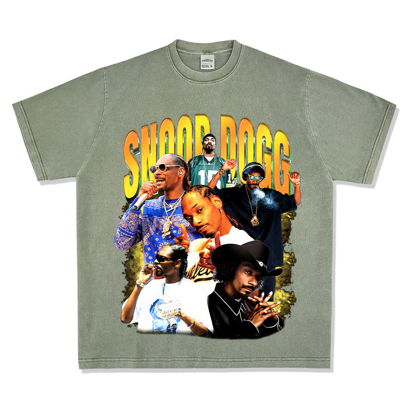 New york hip hop shop vintage hip hop snoop doggie print short sleeve t-shirt