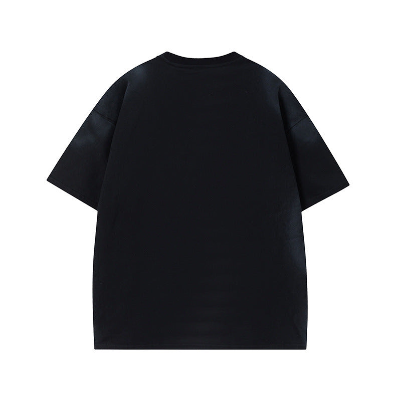 US drip outfits Summer Vintage Alphabet Print Casual Loose Short Sleeve T-Shirts