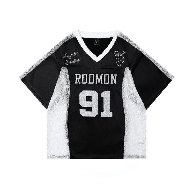 Camisetas streetwear Summer Vintage Alphanumeric Print Casual Loose Short Sleeve T-Shirt