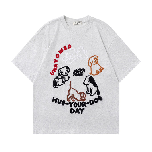 Vintage tarz t shirt vintage puppy short sleeve t-shirt summer loose casual top