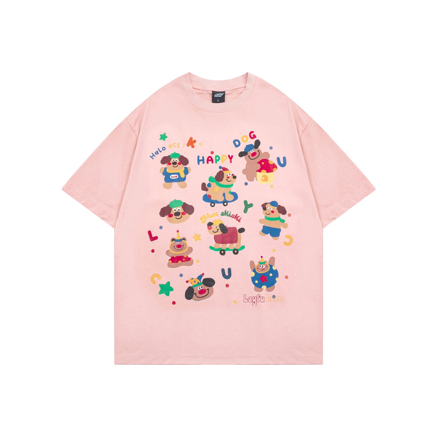 Vintage tarz t shirt vintage cartoon doll print dopamine t-shirt