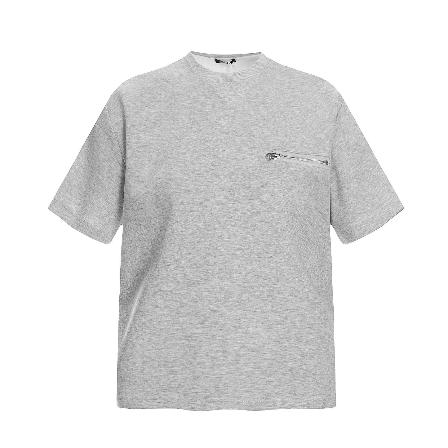 Unisex T-shirts Zipper Design Loose Simple High-end T-shirt