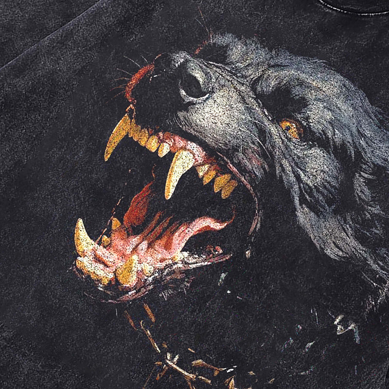 Ropa Vintage Hombre Vintage Doberman Printed Old Short Sleeve T-Shirt