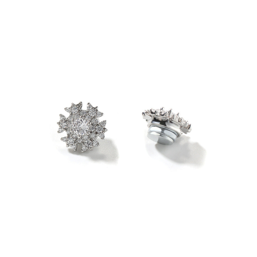 Earrings Snowflake Shape Magnetic Earrings snowflake Spectrum