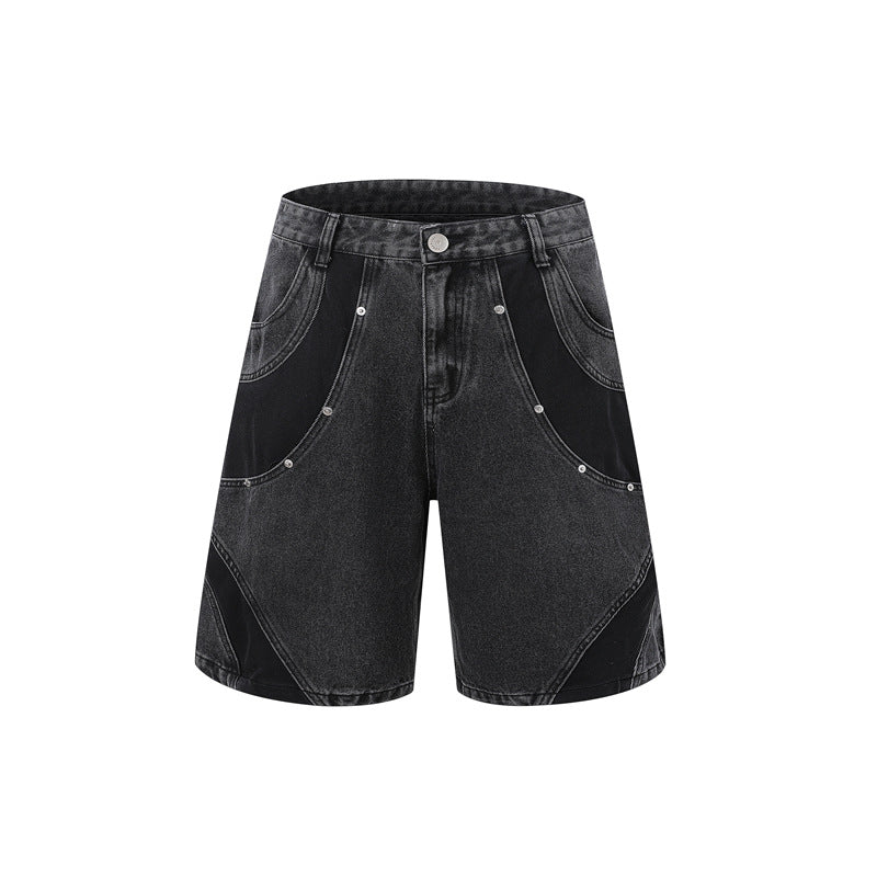Stone Washed T shirt Retro Washed Short Sleeve Jeans Loose Casual