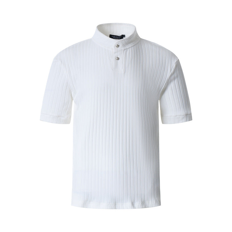 Casual Street Wear Vintage Crew Neck Knitted Short Sleeve T