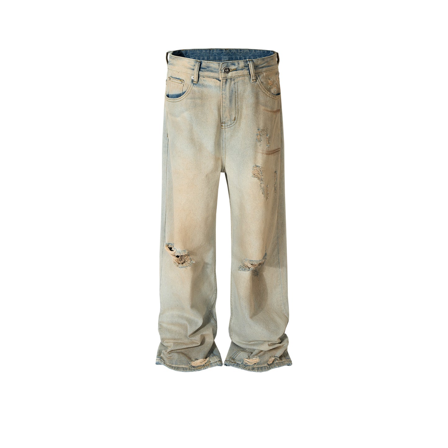 Rock Revival Jeans Straight Pants Ripped Splash Jeans