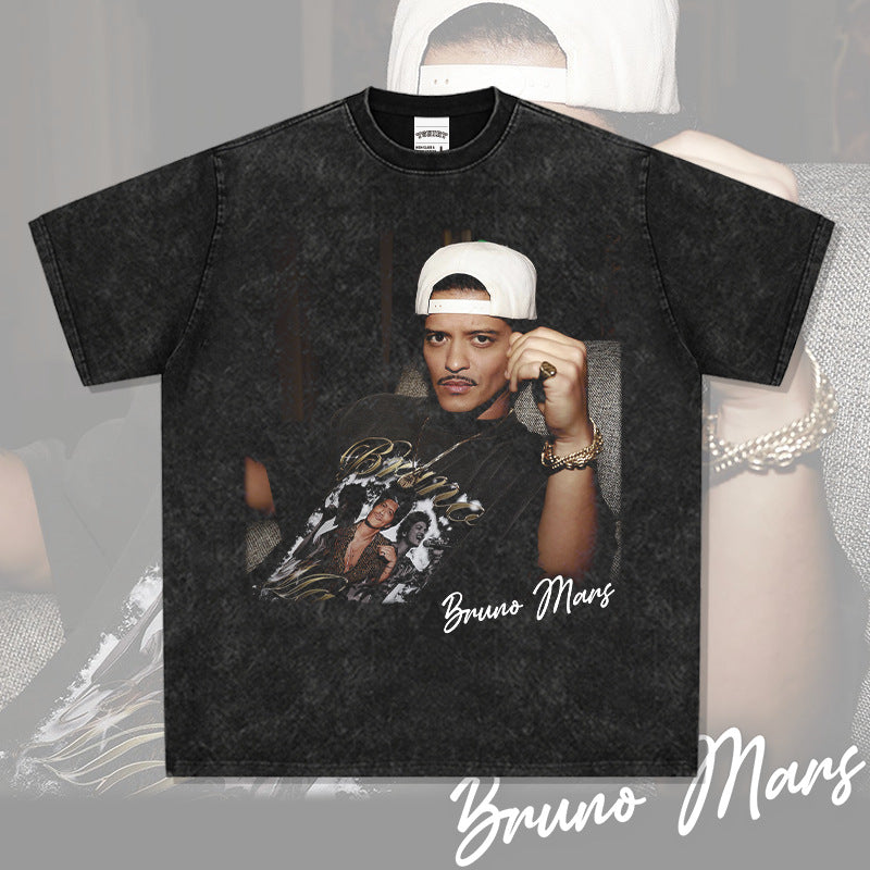 New york hip hop shop bruno mars print t-shirt